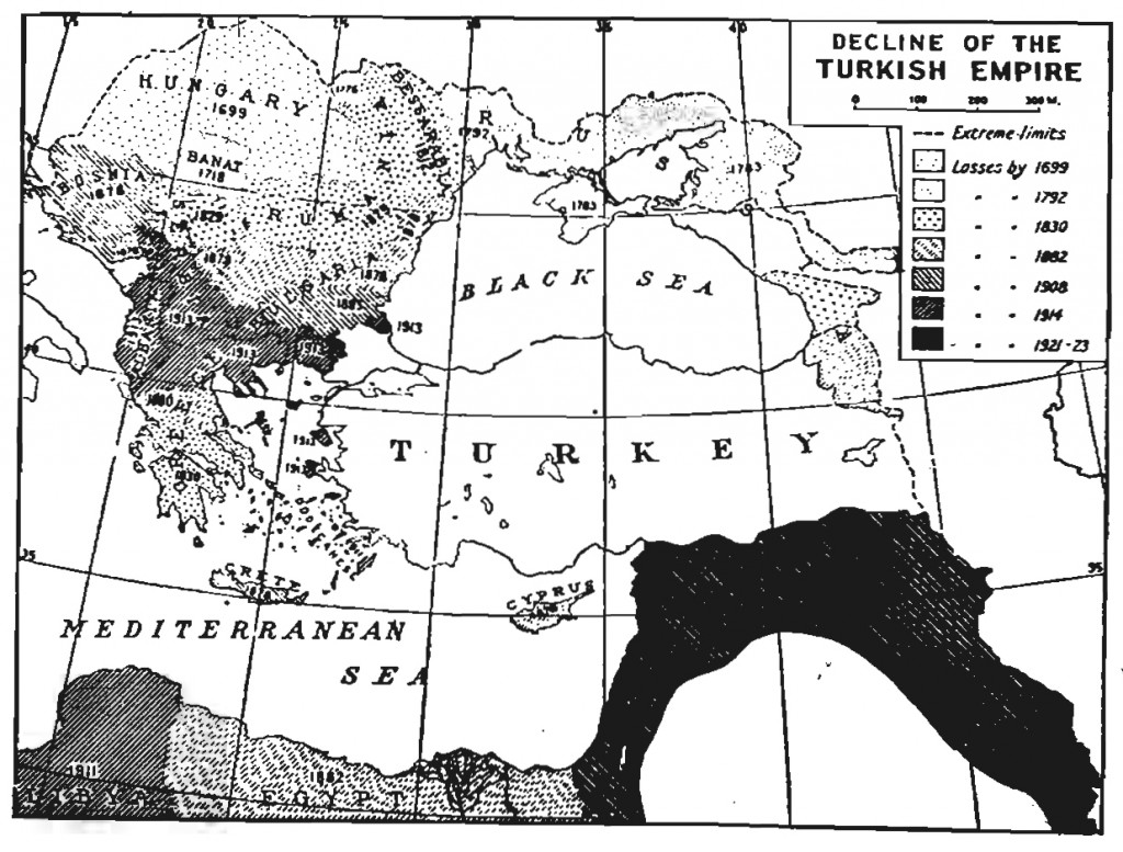 Decline of the Turkish Empire map